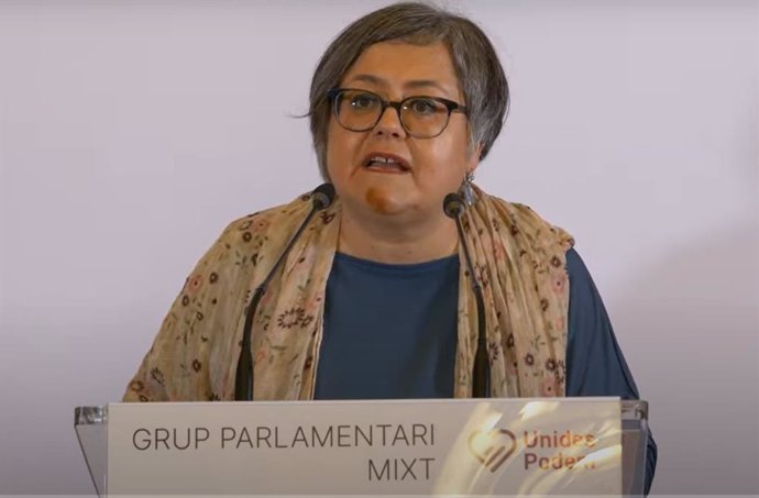 Archivo - La diputada de Unidas Podemos en el Parlament, Cristina Gómez. Archivo.