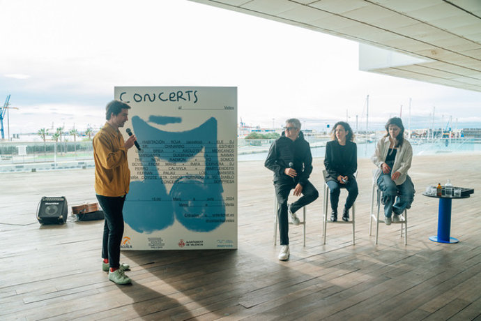 Rueda de premsa del cicle de concerts 'Concerts al Veles' a l'edifici de Veles e Vents.