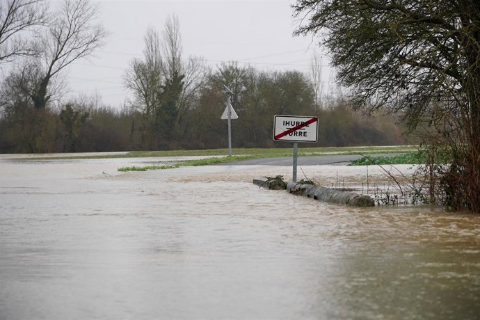 Zona de Ihurre, afectada por las lluvias en Vitoria el pasado 27 de febrero de 2024.