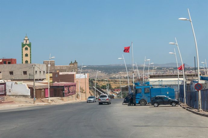 Archivo - June 29, 2022, Nador, Morocco: Security device in the Chinatown of Nador, the border between Morocco and Spain. After the massive attempt to cross the border that divides Morocco and Spain, the city of Nador and its surroundings have been under 