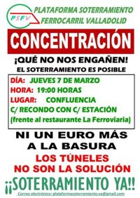 La Plataforma por el Soterramiento en Valladolid convoca una nueva concentración este jueves