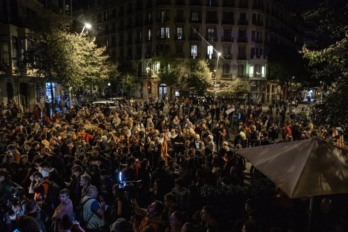 Archivo - Arxivo - Concentració a Barcelona contra la sentència del procés , 20 d'octubre de 2019