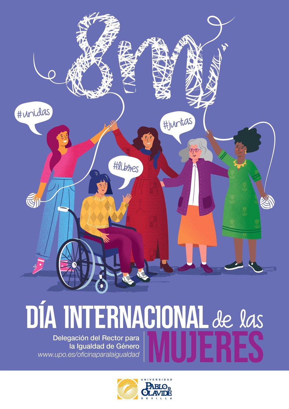 Cartel para conmemorar el 8M en la Pablo de Olavide.