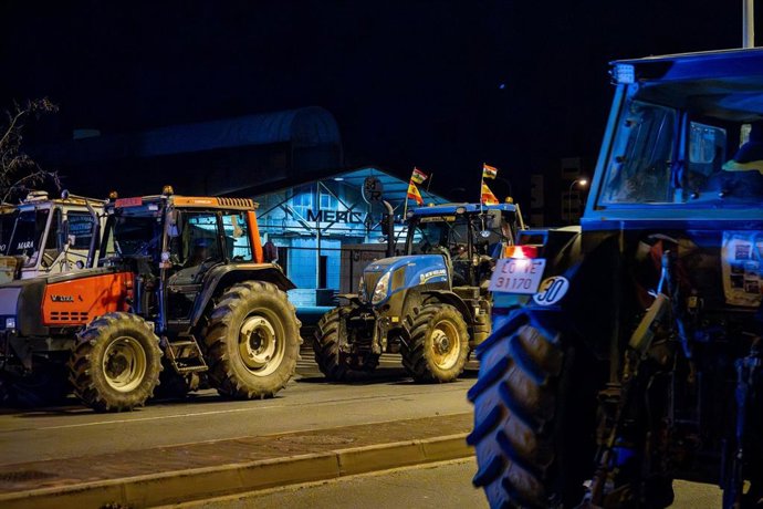Tractores en las protestas de hace unas semanas en La Rioja.