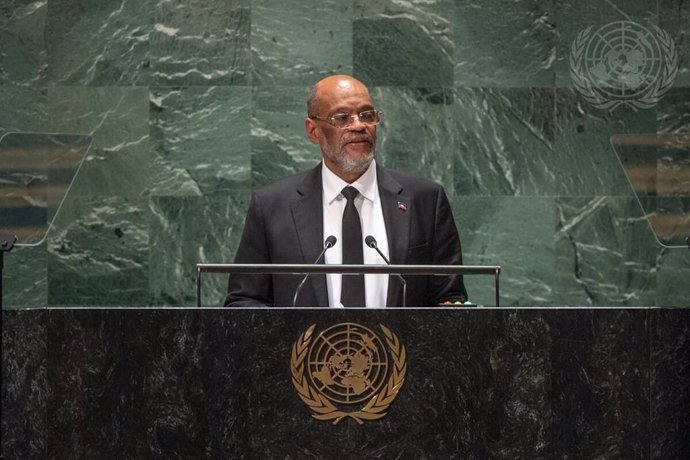 Archivo - El primer ministro de Haití, Ariel Henry, en su discurso ante la Asamblea General de la ONU