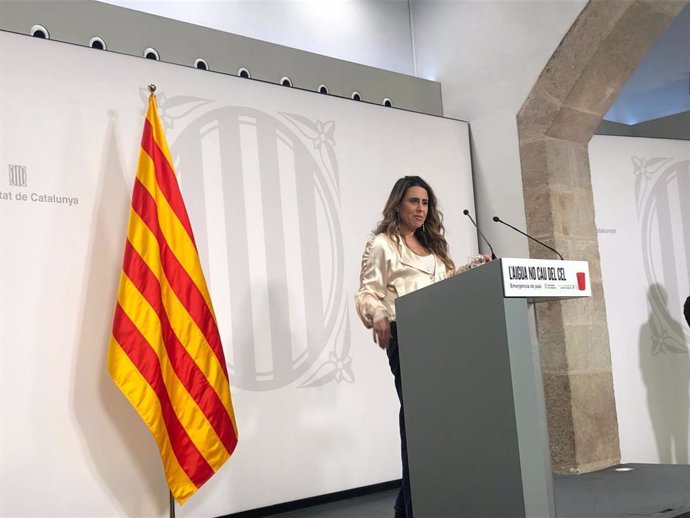 La portavoz del Govern, Patrícia Plaja, en una rueda de prensa en el Palau de la Generalitat