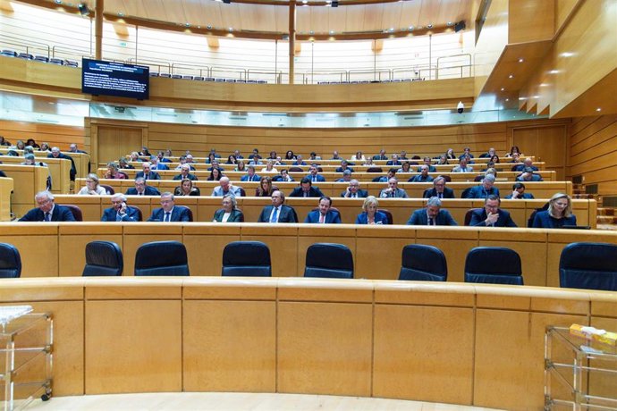 Archivo - Vista general de una sesión plenaria en el Senado.