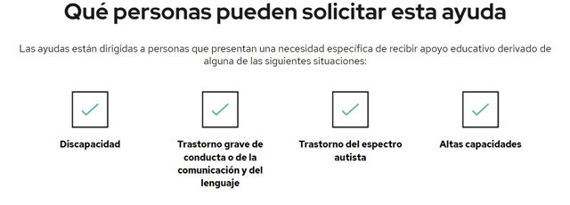 Requisitos para solicitar ayudas para personas con necesidades específicas