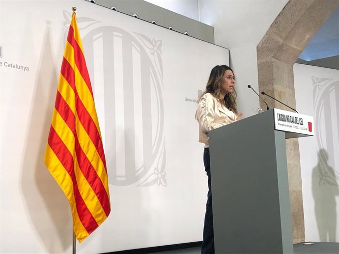 La portavoz del Govern, Patrícia Plaja, en rueda de prensa