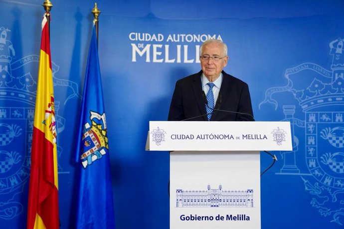El presidente de Melilla, Juan José Imbroda (PP), este martes en una rueda de prensa