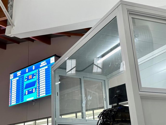 Videomarcadores instalados en el Palacio Municipal de Deportes de Son Moix.