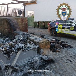 Imagen de uno de los contenedores calcinados