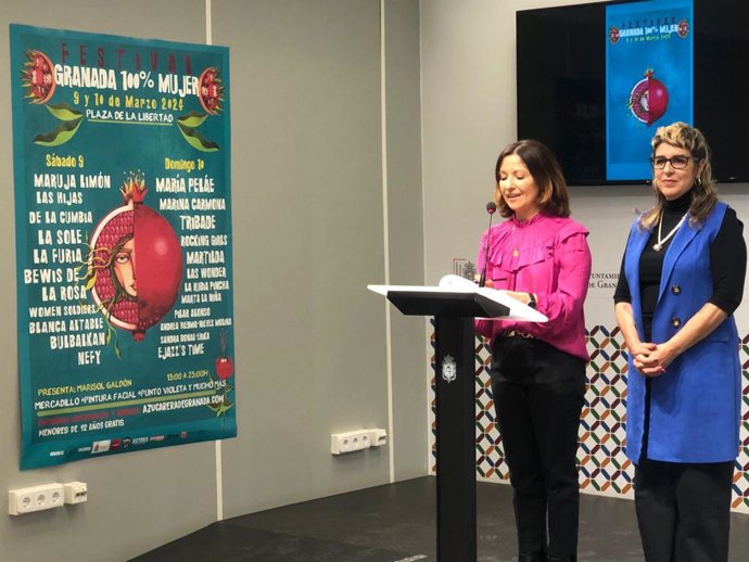 Encarnación González y Amparo Sánchez, en la presentación del festival ahora aplazado