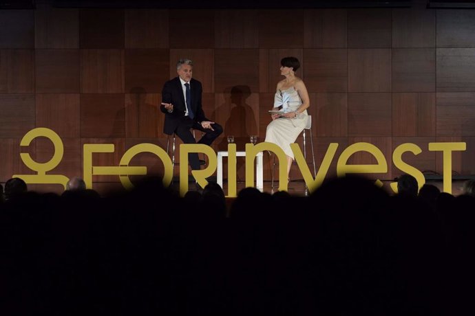 El presidente de Microsoft España, Alberto Granados, durante la Noche de las Finanzas de Forinvest, en Feria Valencia.