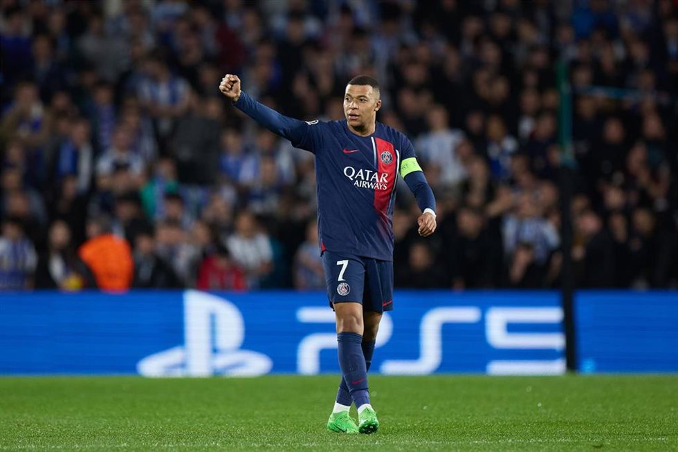 Kylian Mbappé en el Real Sociedad-PSG
