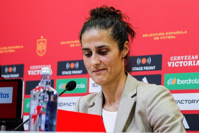 Montse Tome, Spain women's national team coach, attends the media, during his press conference at Ciudad del Fútbol on February 15, 2024 in Las Rozas, Madrid, Spain.