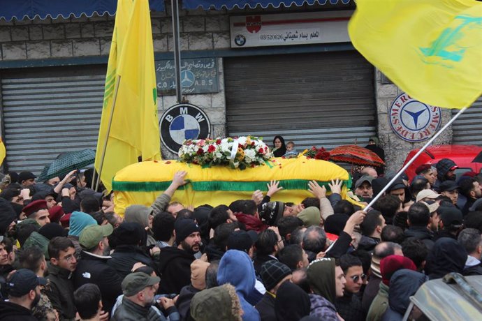 Imagen de archivo del funeral de un miembro de Hezbolá