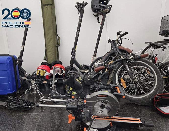 Material intervenido por la Policía