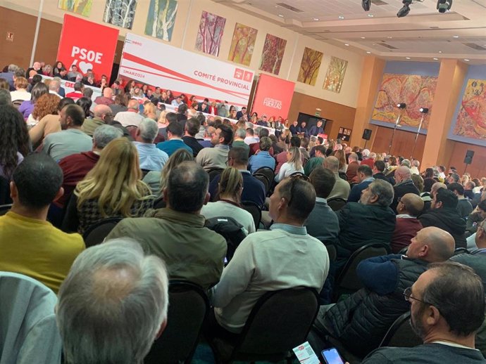 Comité provincial del PSOE celebrado en la localidad sevillana de Bormujos.