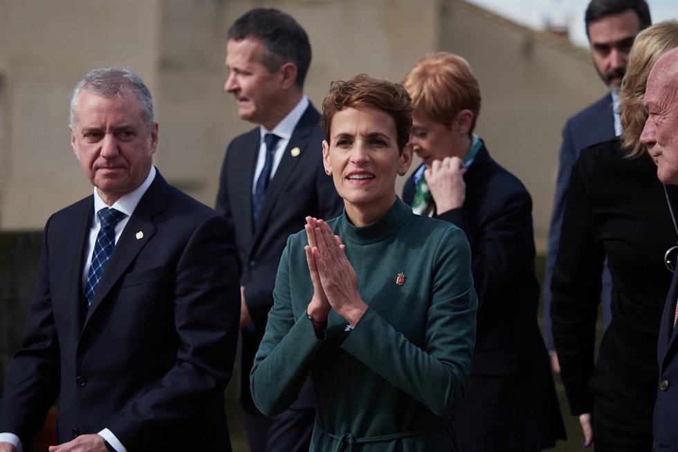 María Chivite en el acto del lunes en Olite.