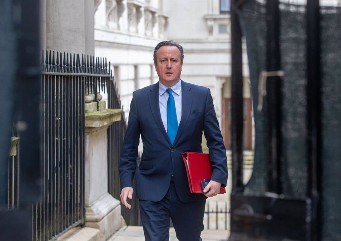 March 6, 2024, London, England, United Kingdom: Foreign Secretary DAVID CAMERON  arrives in Downing Street for the cabinet meeting.