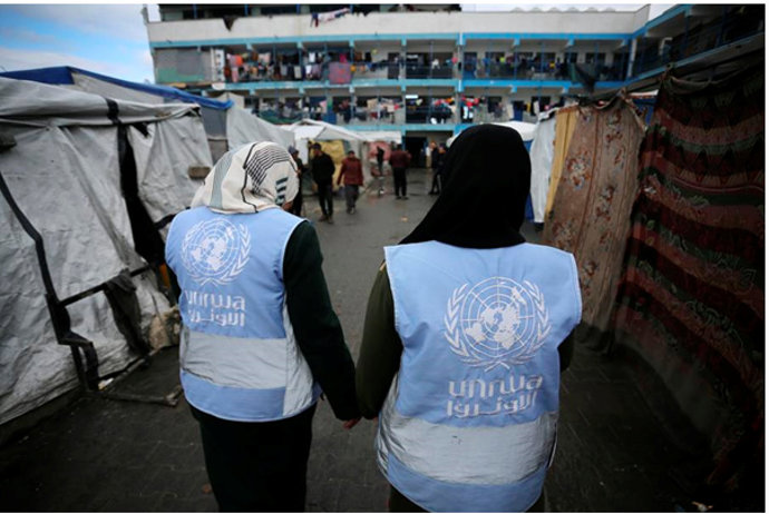 Voluntarias de UNRWA en Gaza, una de las zonas a las que aporta ayudas de emergencia el Gobierno de Navarra.