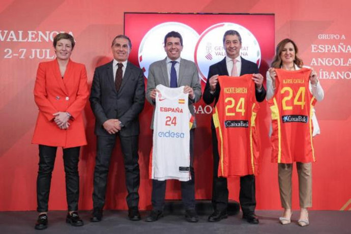Presentación en Valencia del torneo Preolímpico de baloncesto que se disputará en La Fonteta del 2 al 7 de julio