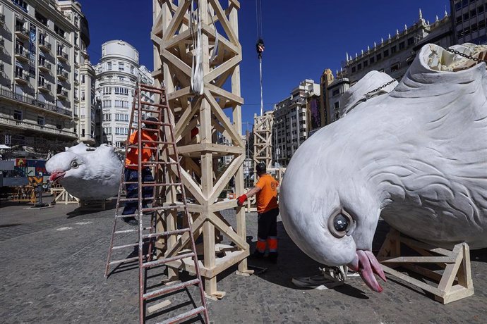 Imagen del montaje de la falla del Ayuntamiento de Valncia 2024. 