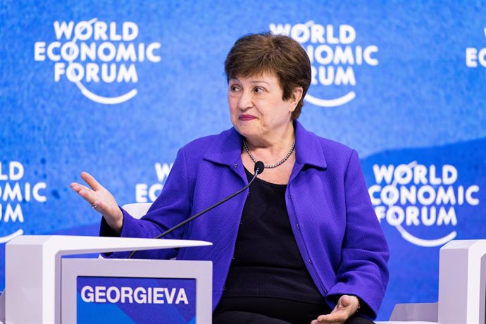 Archivo - HANDOUT - 23 May 2022, Switzerland, Davos: Kristalina Georgieva, Managing Director of the International Monetary Fund (IMF), the 'Global Economic Outlook' session at the World Economic Forum Annual Meeting in Davos-Klosters. Photo: Benedikt von 
