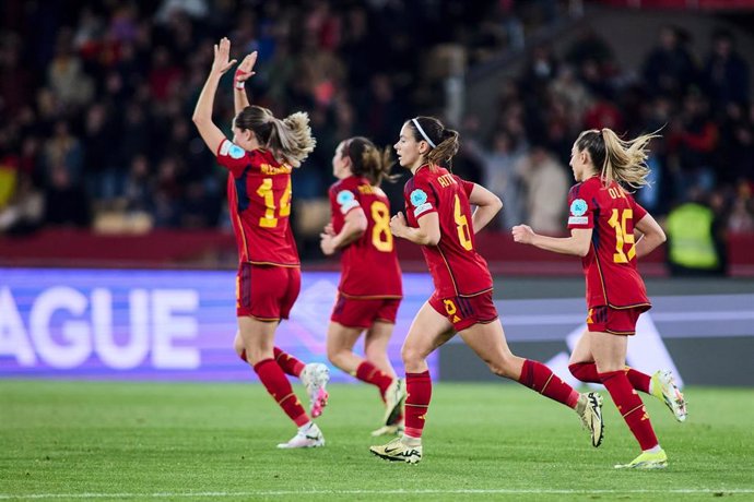 Las jugadoras de la selección española durante la 'Final a Cuatro' de la Liga de Naciones 23-24
