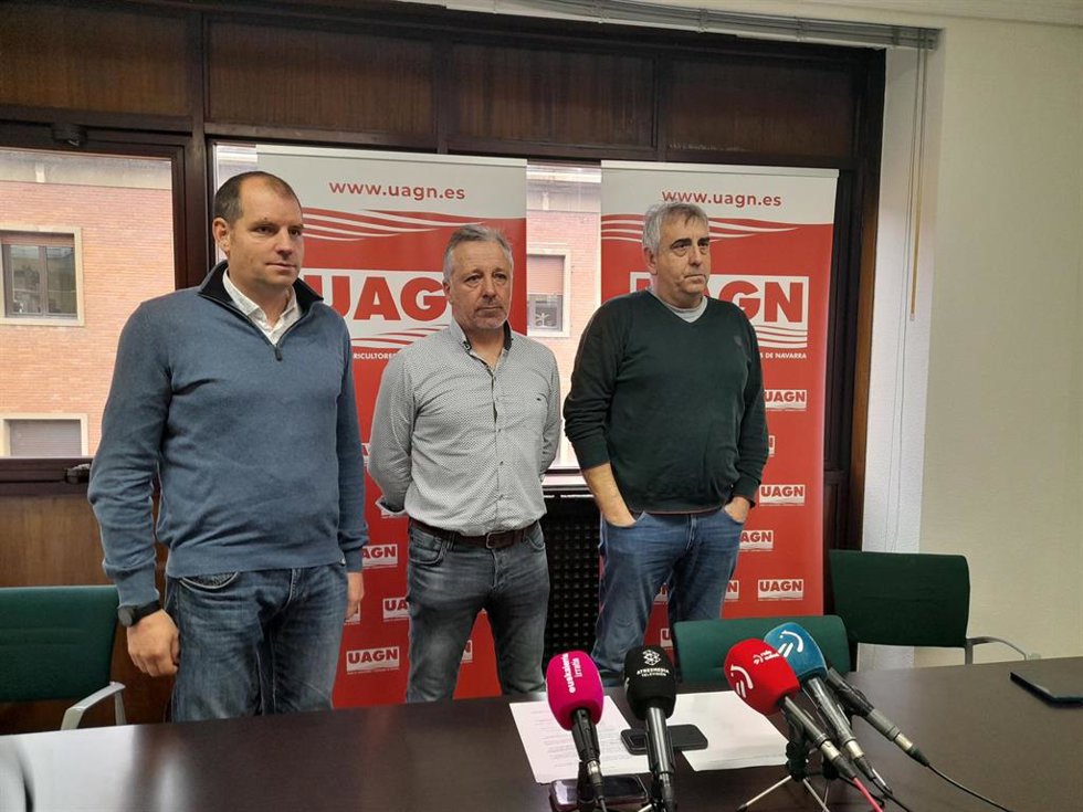 Archivo - El presidente de Unión de Agricultores y Ganaderos de Navarra (UAGN), Félix Bariáin, en una rueda de prensa.