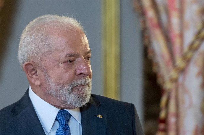 Archivo - El presidente de la República Federativa de Brasil, Luiz Inácio Lula da Silva a su llegada a un almuerzo en el Palacio Real de Madrid, a 26 de abril de 2023, en Madrid (España). 