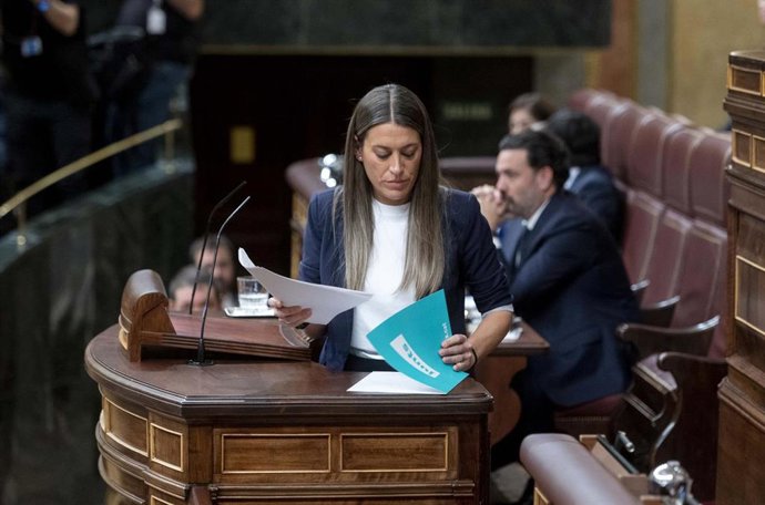 Archivo - La portavoz de Junts en el Congreso, Miriam Nogueras, en una sesión plenaria