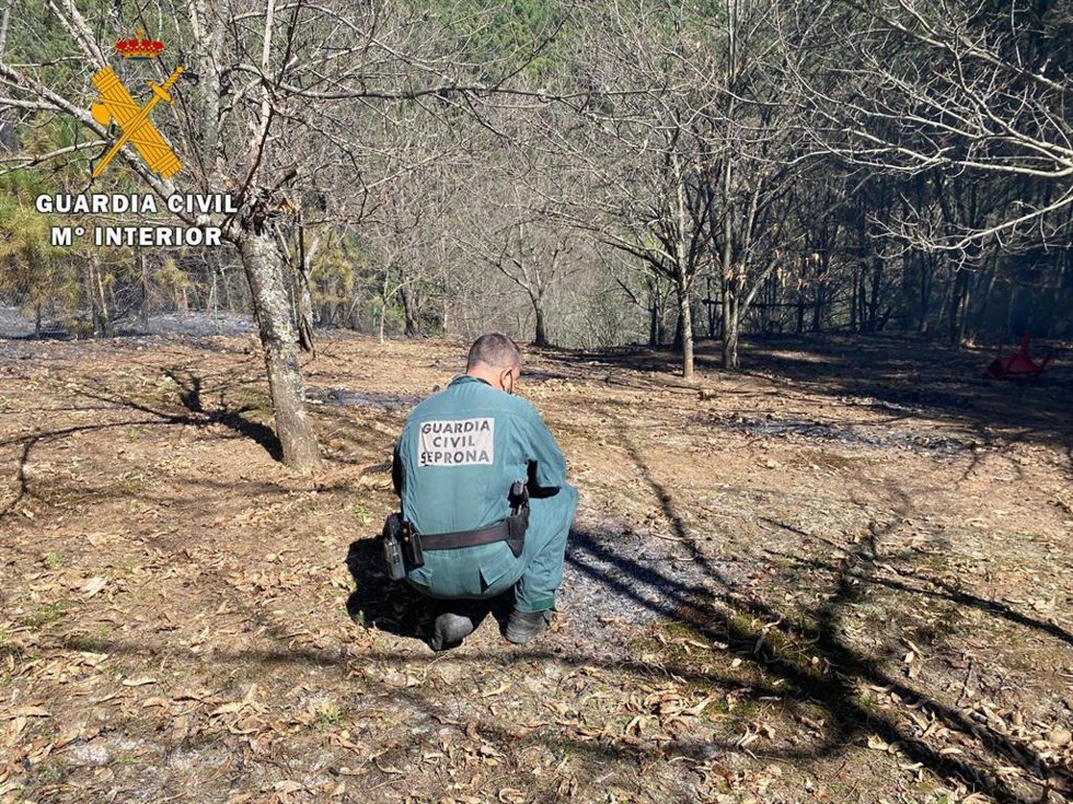 Investigado en Ávila por un incendio forestal provocado con un acelerante en un día con alerta amarilla