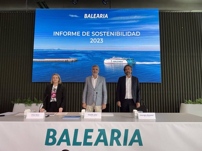 El presidente de Baleària, Adolfo Utor, en la presentación de resultados de 2023