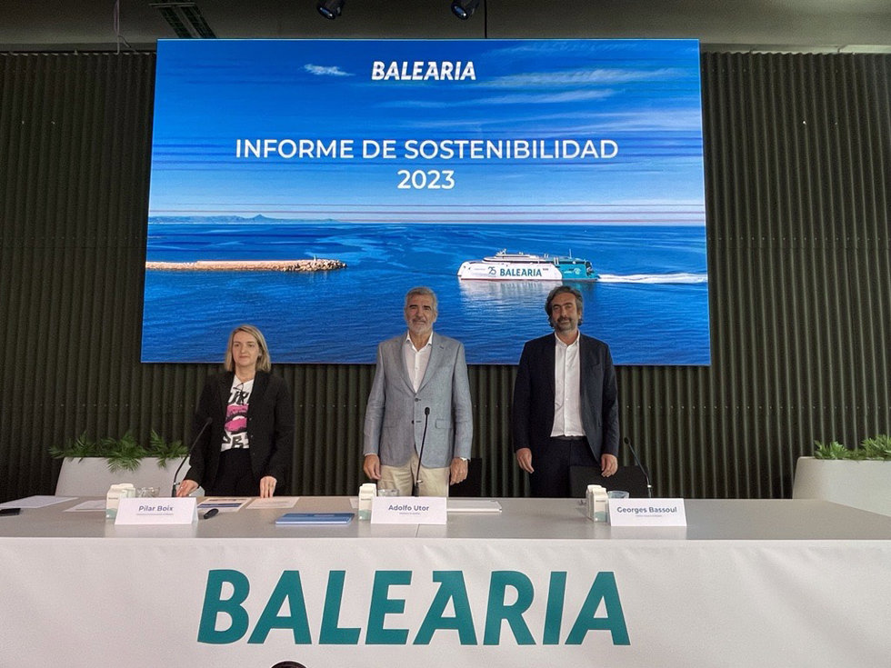 El presidente de Baleria, Adolfo Utor, en la presentación de resultados de 2023