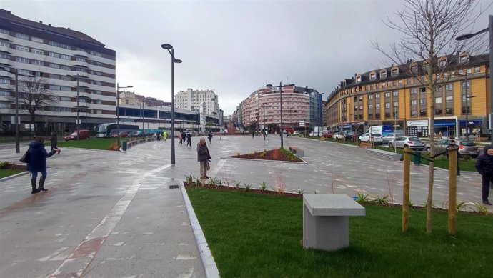 Glorieta de la Cruz Roja en Oviedo. Tráfico, movilidad, fondos EDUSI, Bulevar de Santullano.