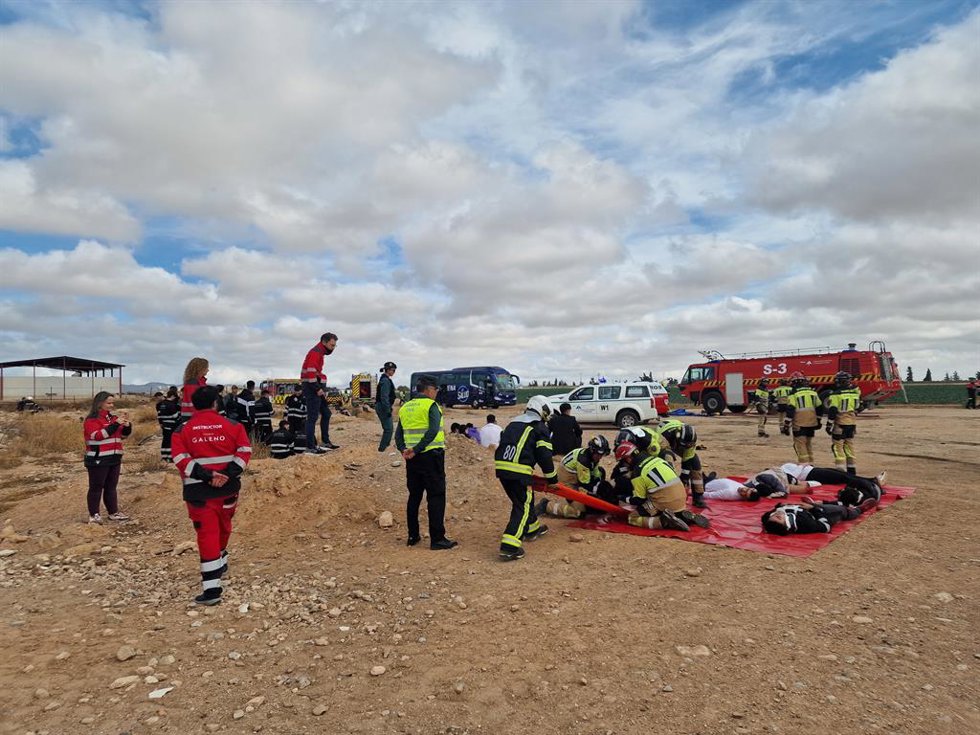 El Aeropuerto Internacional Región de Murcia (AIRM) realiza un simulacro de emergencia general aeronáutica