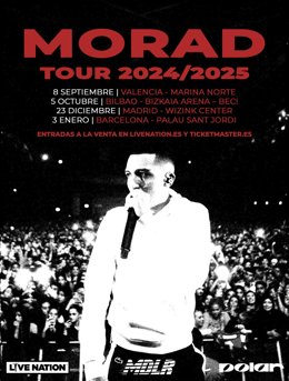 Cartel de la gira de pabellones de Morad