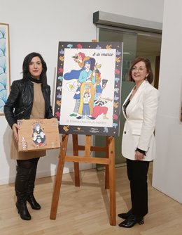 La vicepresidenta Primera, Esther Gutiérrez, y la diputada de Igualdad, Antonia Molina