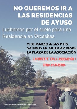 Los mayores de Orcasitas 'tomarán' el lunes la Plaza de la Villa para reclamar la residencia gestionada por la vecindad