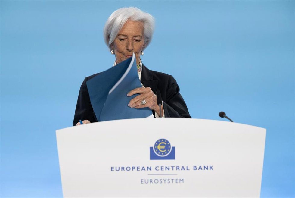 07 March 2024, Hesse, Frankfurt/Main: Eurobean Central Bank (ECB)President Christine Lagarde speaks at the ECB press conference. Photo: Boris Roessler/dpa