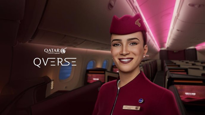 Tripulación holográfica de Qatar Airways.