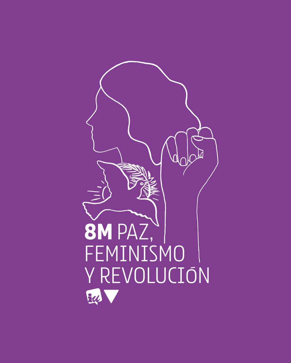 Imagen del logotipo elaborado por IU con movito del 8M