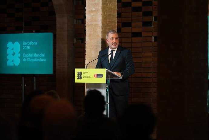 El alcalde, Jaume Collboni, en la presentación de la Capitalidad de la Arquitectura 2026.