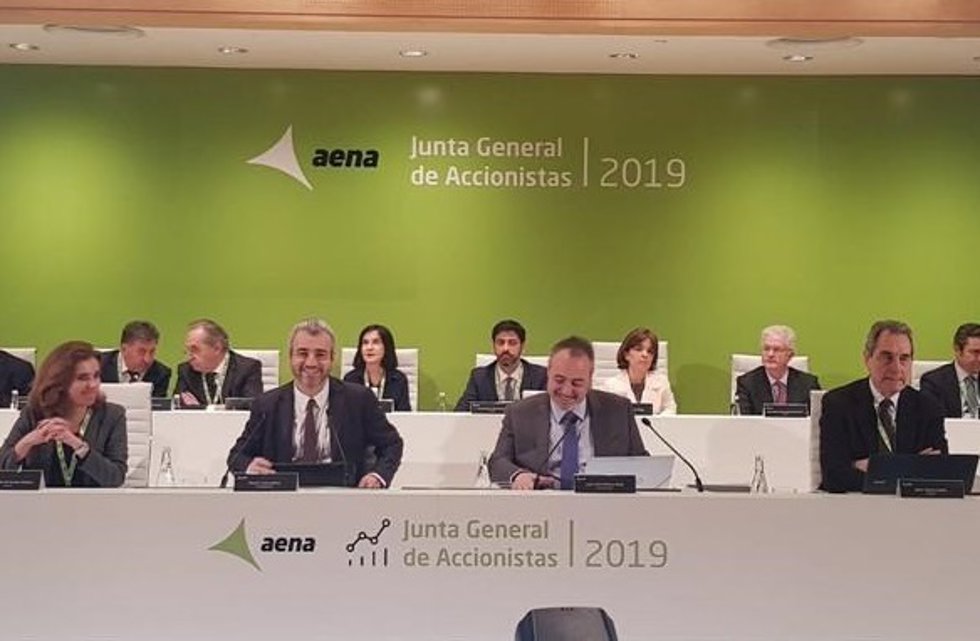 Archivo - Maurici Lucena, presidente de Aena en la junta general de accionistas de la compañía en 2019