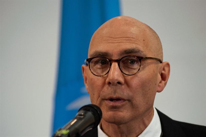 Archivo - El Alto Comisionado de Naciones Unidas para los Derechos Humanos, Volker Turk, durante una rueda de prensa en Colombia (archivo)