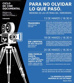 Cartel del ciclo de cine sobre víctimas del terrorismo.