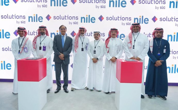 Archivo - Firma de la creación de la 'joint venture' entre STC y Nile durante el evento tecnológico LEAP24, celebrado en Riad.