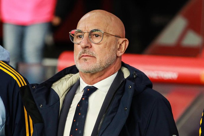 Archivo - El seleccionador nacional de fútbol Luis de la Fuente ,en un partido ante Georgia.